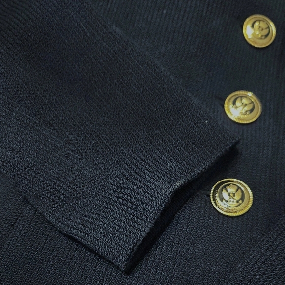 Vintage St. John Santana Knit Blazer Navy Blue Sz 4 - Picture 10 of 11
